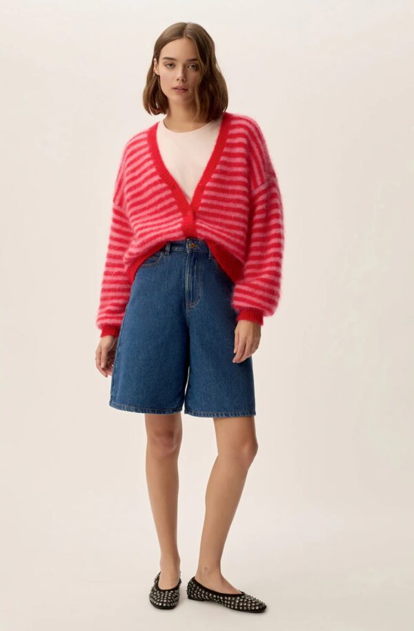 Cardigan mohair alvaro bubble/tomate - Imagen 2