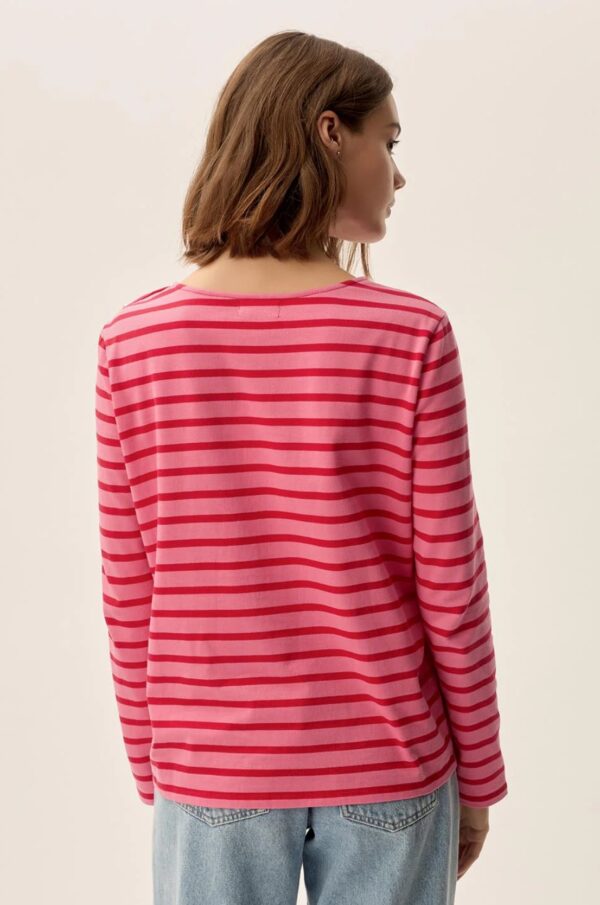 Sweatshirt filipette rayas bubble/tomate - Imagen 6