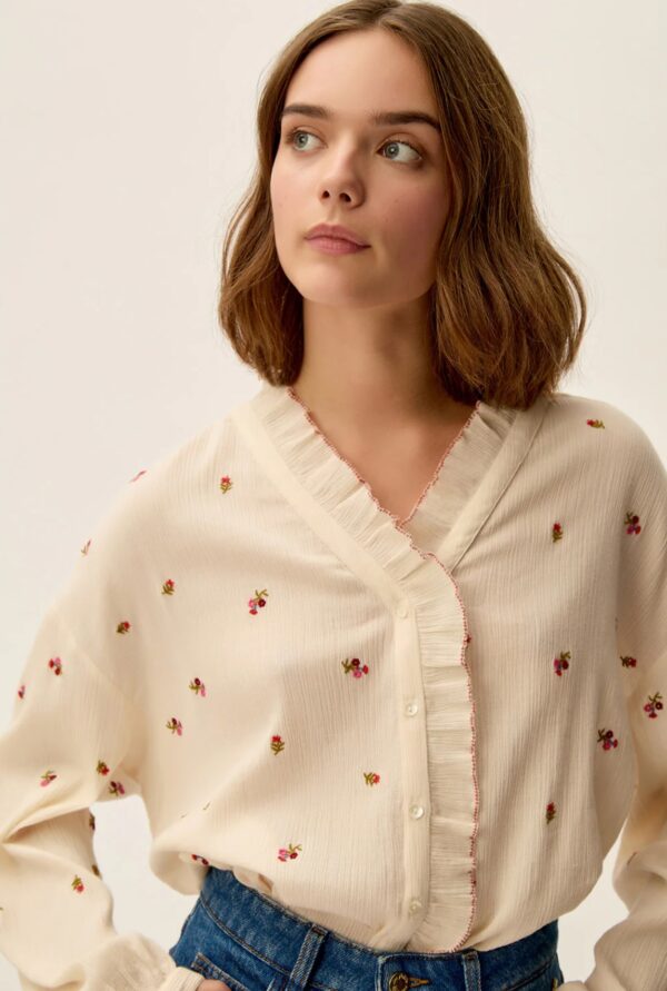 Blusa sina creme bordada - Imagen 3