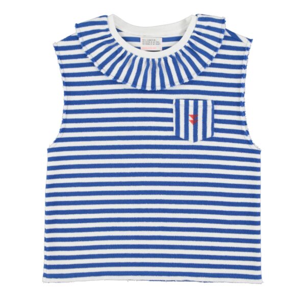 Camiseta collar blue/ecru stripes