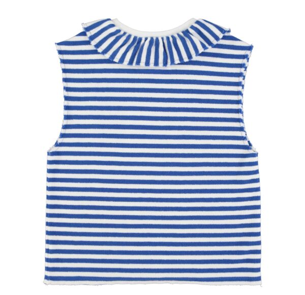 Camiseta collar blue/ecru stripes - Imagen 2