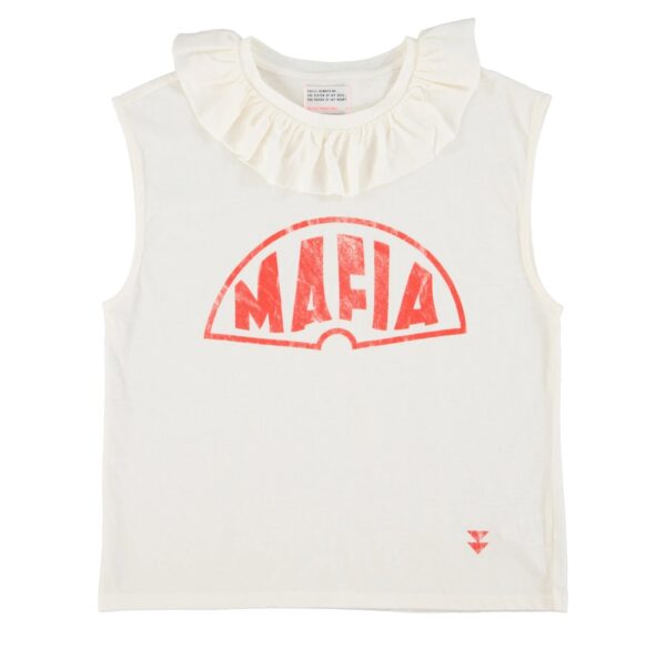 Camiseta collar ecru "mafia" - Imagen 2