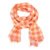 Foulard orange/ecru cuadros