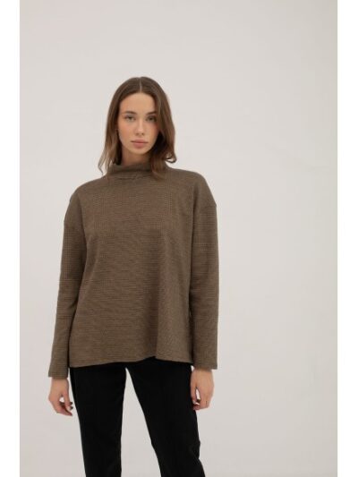 Sudadera cuadros coina marrón