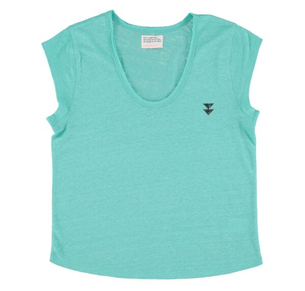 Camiseta lino turquoise