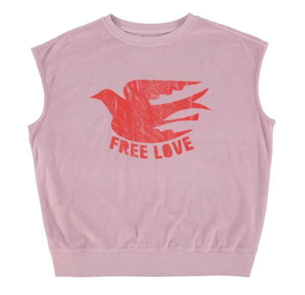 Sudadera sin mangas lila "free love"