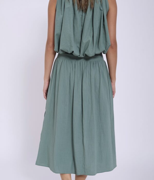 Falda midi frunce verde - Imagen 5