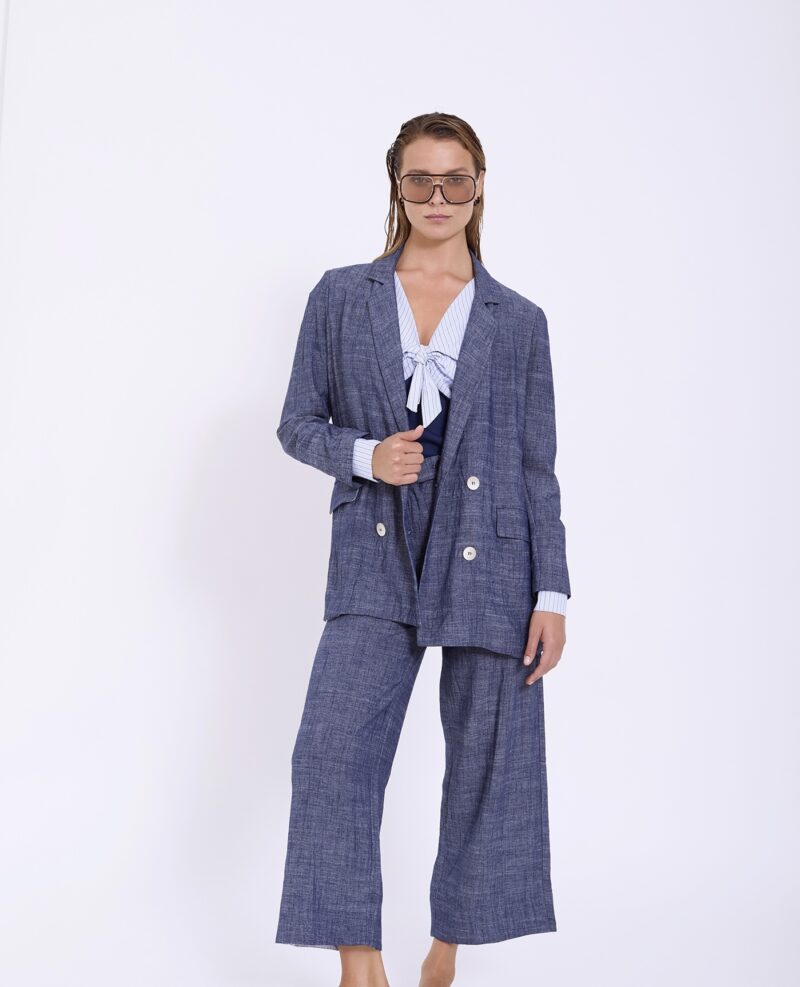 Blazer lino detalle puño camisa - Imagen 7