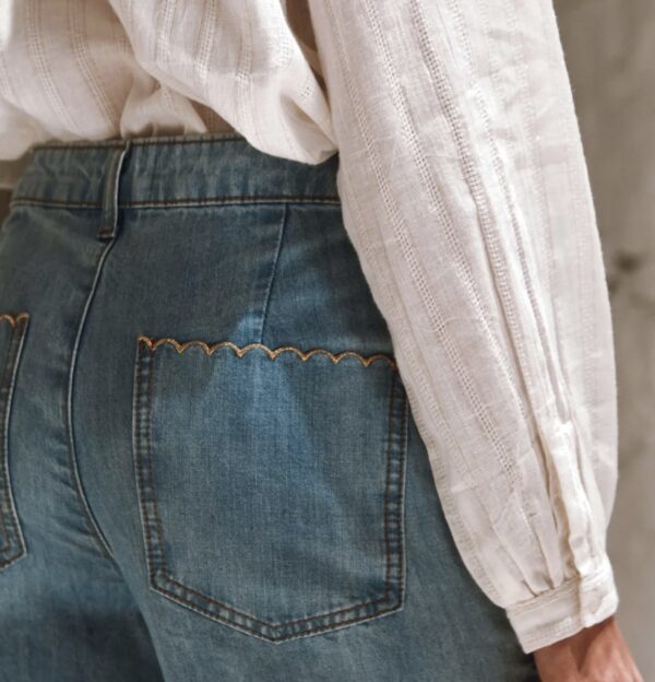 Pantalón barnabe vaquero denim azul - Imagen 2