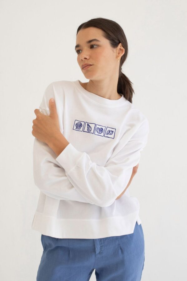 Sudadera mustique print blanco - Imagen 2