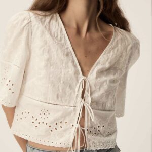 Top blusa santa ecru