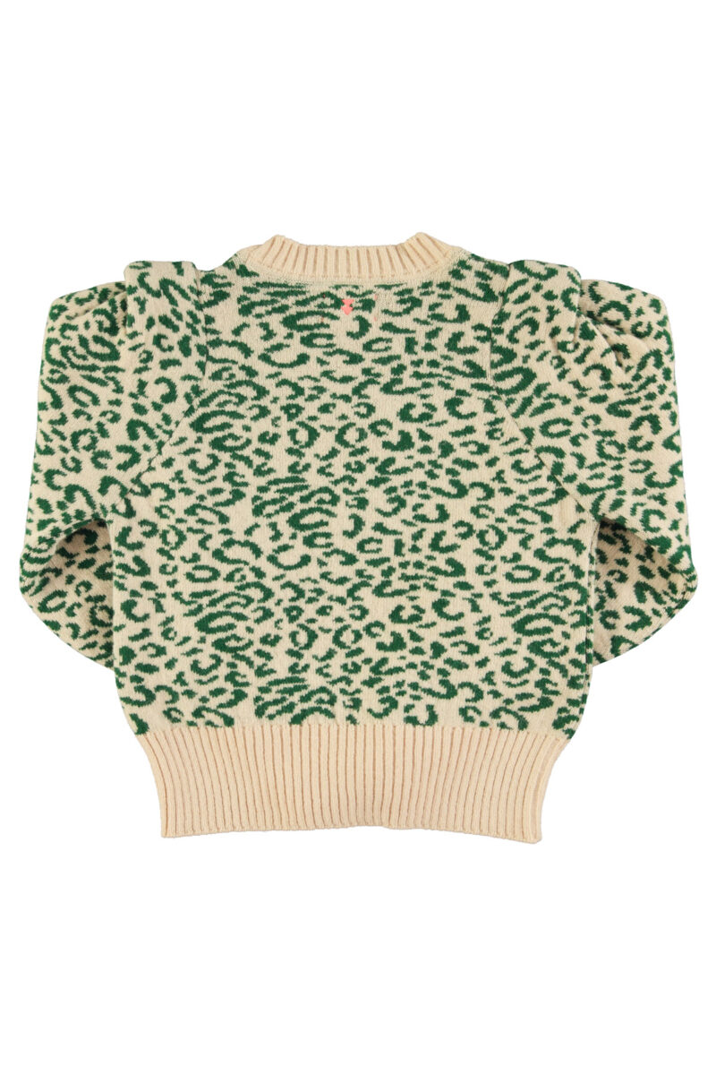 Jersey punto ecru&green animal print - Imagen 3