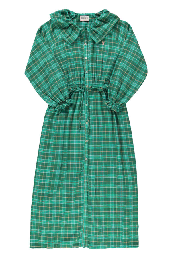 Vestido largo collar green cuadros - Imagen 2