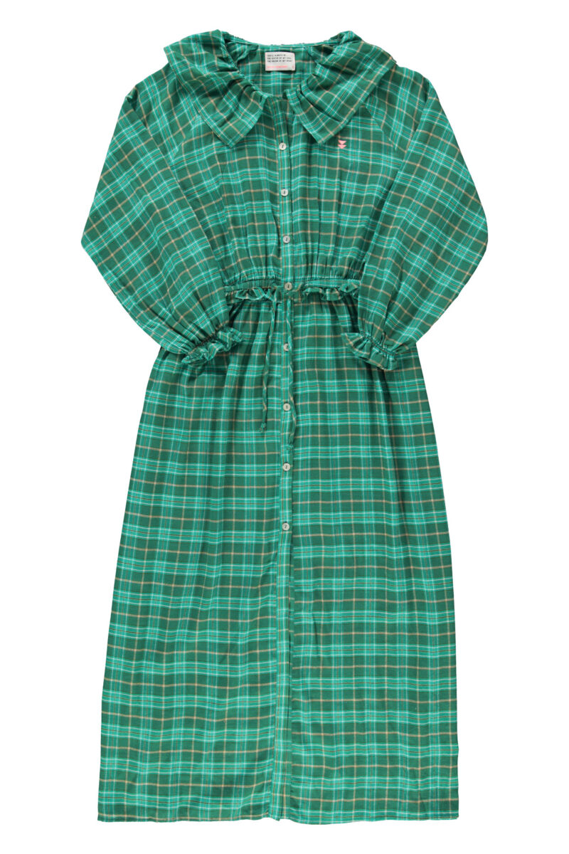 Vestido largo collar green cuadros - Imagen 2