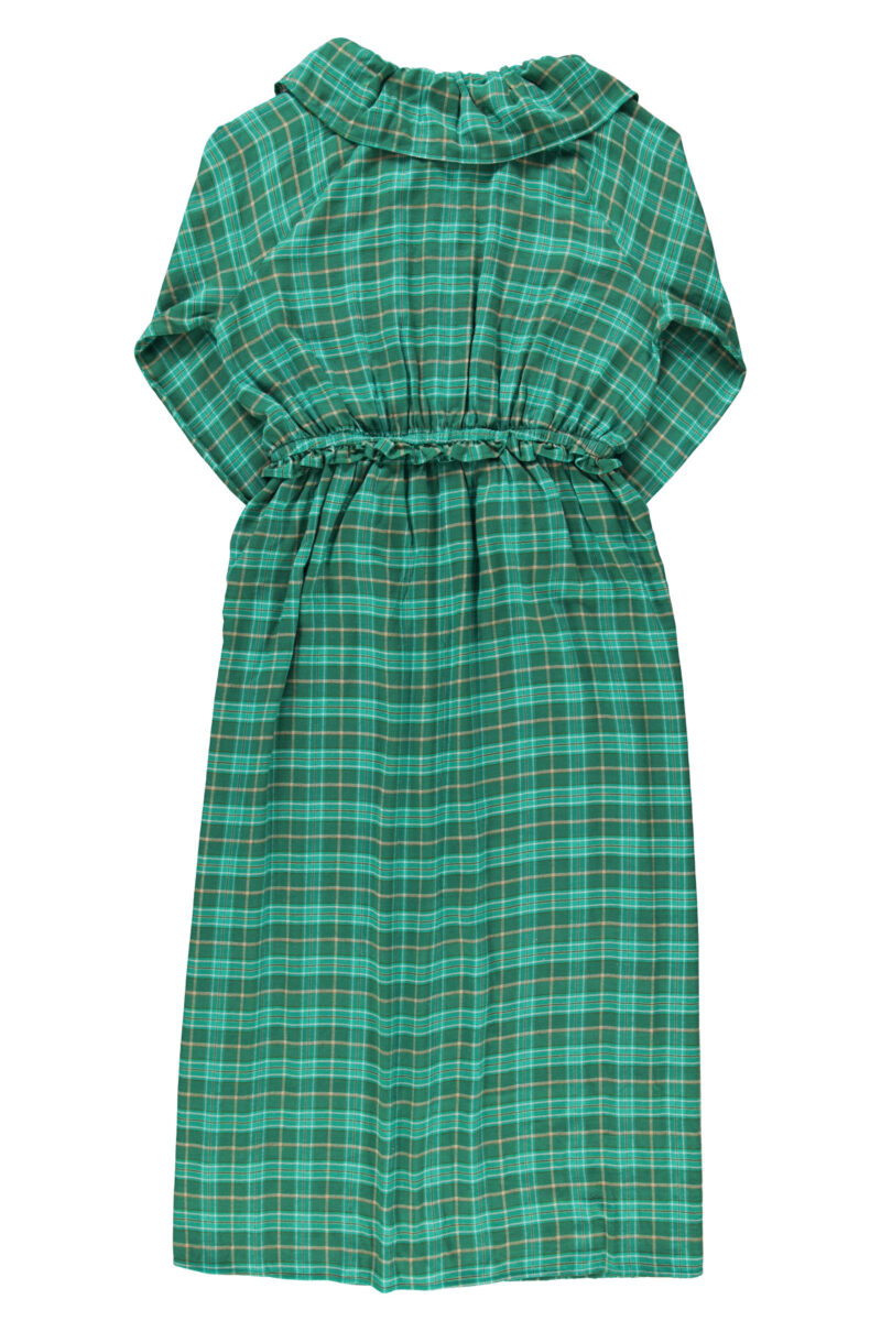 Vestido largo collar green cuadros - Imagen 4