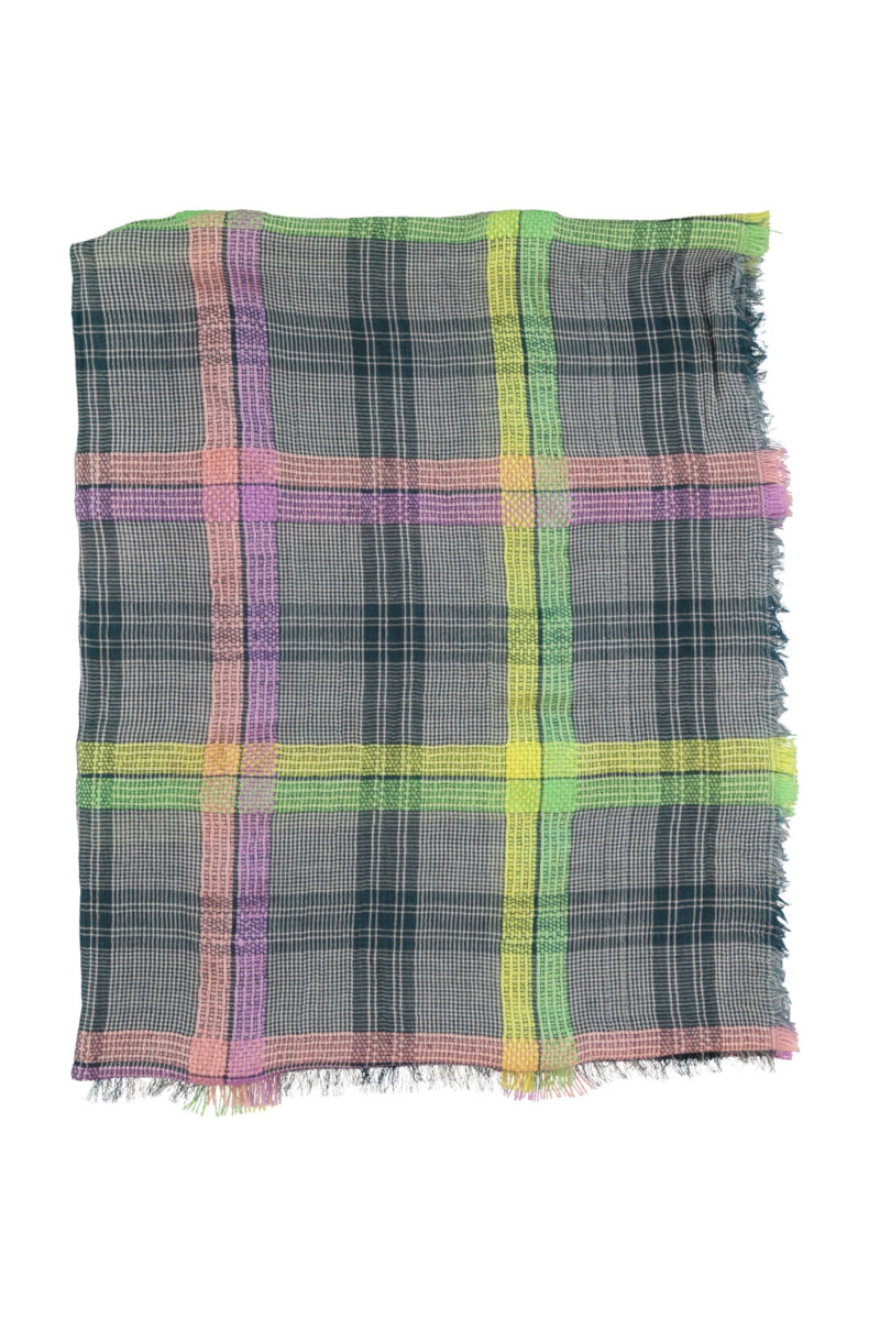 Bufanda multicolor cuadros - Imagen 3