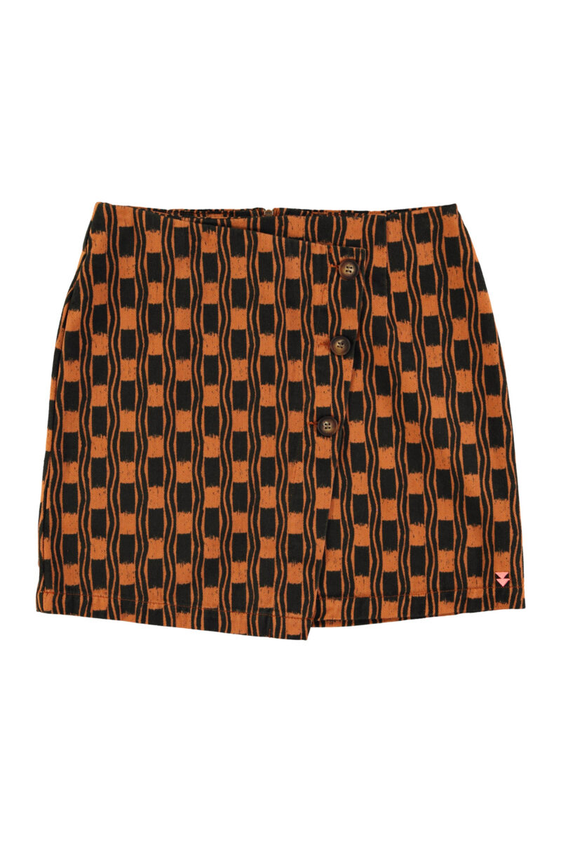 Falda corta brown&black squares