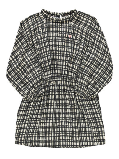 Vestido corto ecru&black cuadros