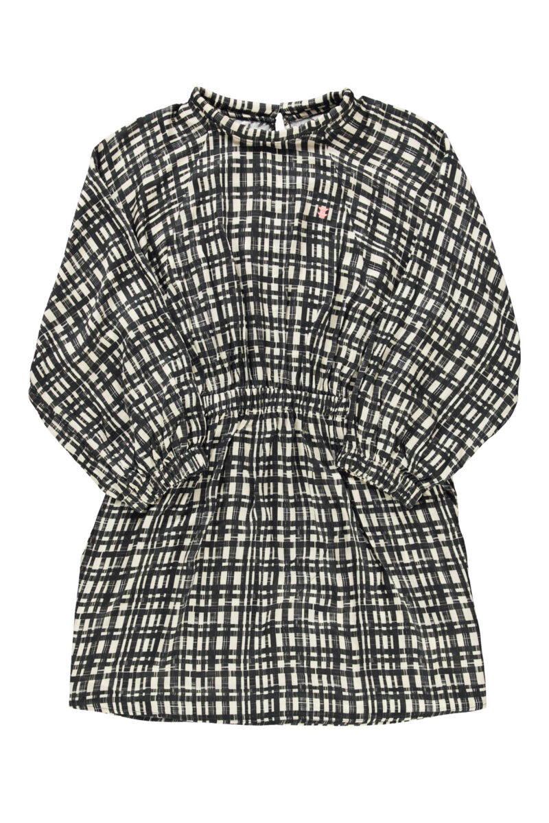 Vestido corto ecru&black cuadros