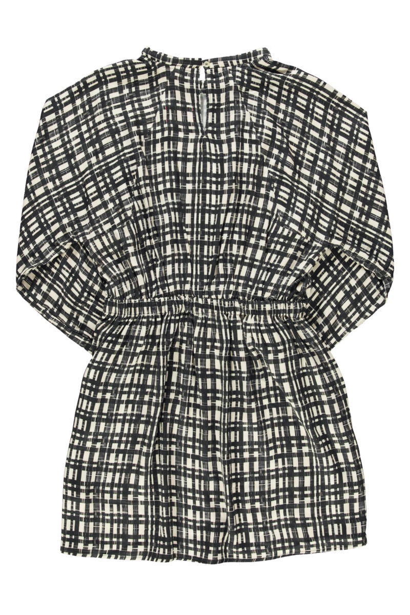 Vestido corto ecru&black cuadros - Imagen 9