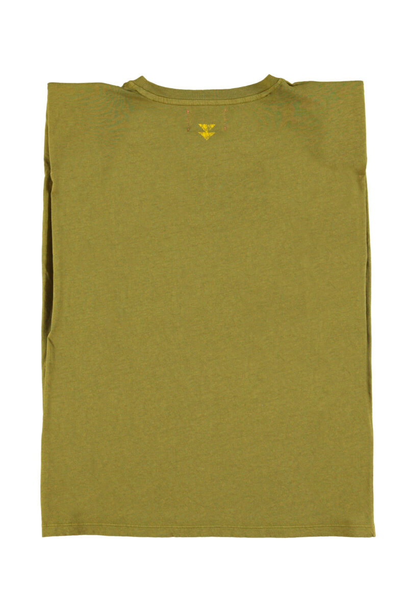 Camiseta shoulder pads olive green "sunday slice" - Imagen 8