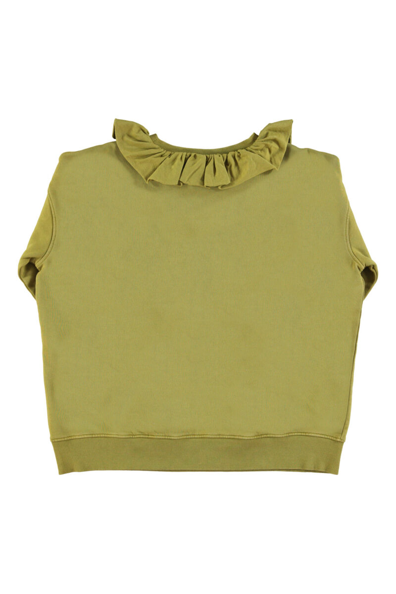 Sudadera collar army green "cheesy saucy crispy" - Imagen 6