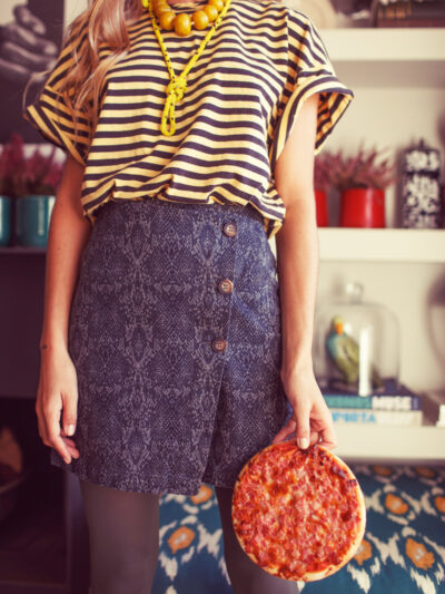 Falda corta grey animal print