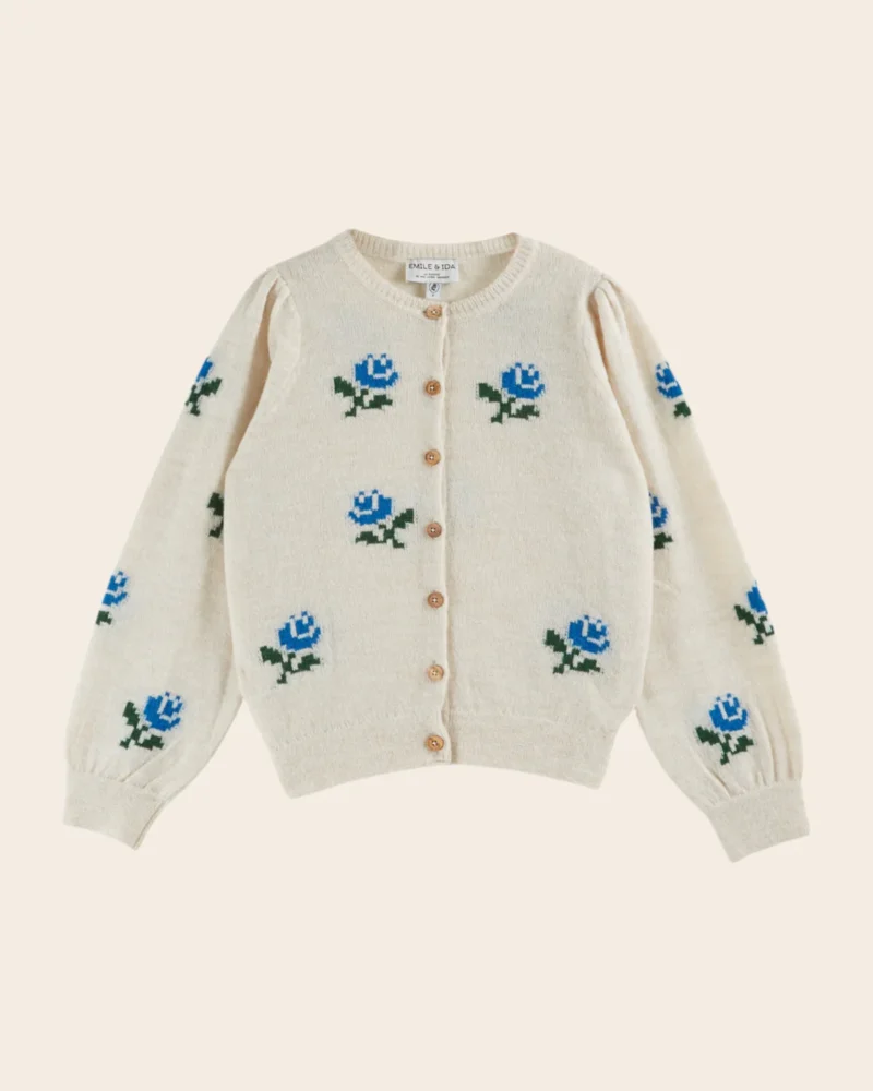 Cardigan Calizia floral ecru - Imagen 3