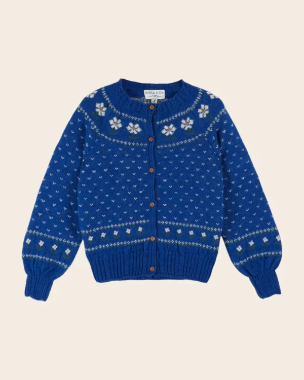 Cardigan camomille margaritas azul - Imagen 6