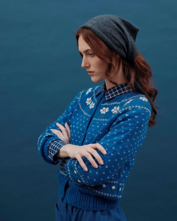 Cardigan camomille margaritas azul - Imagen 2
