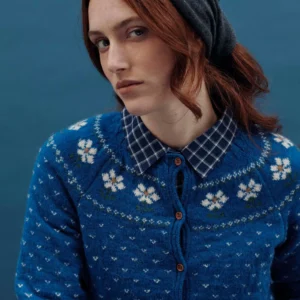 Cardigan camomille margaritas azul