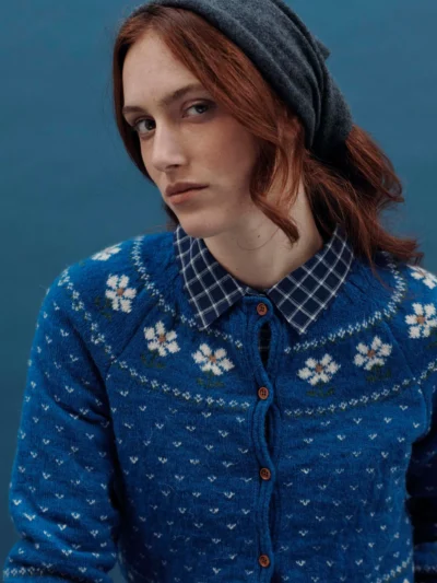 Cardigan camomille margaritas azul
