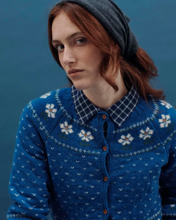 Cardigan camomille margaritas azul