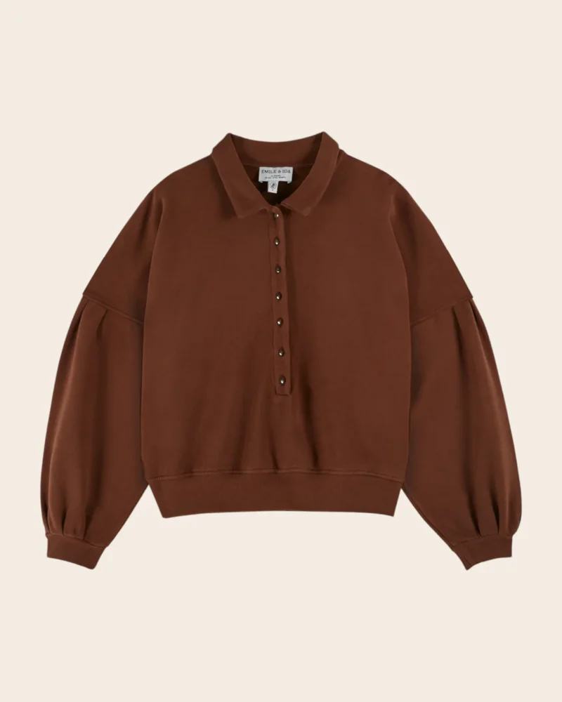 Sudadera Cannie botones brown