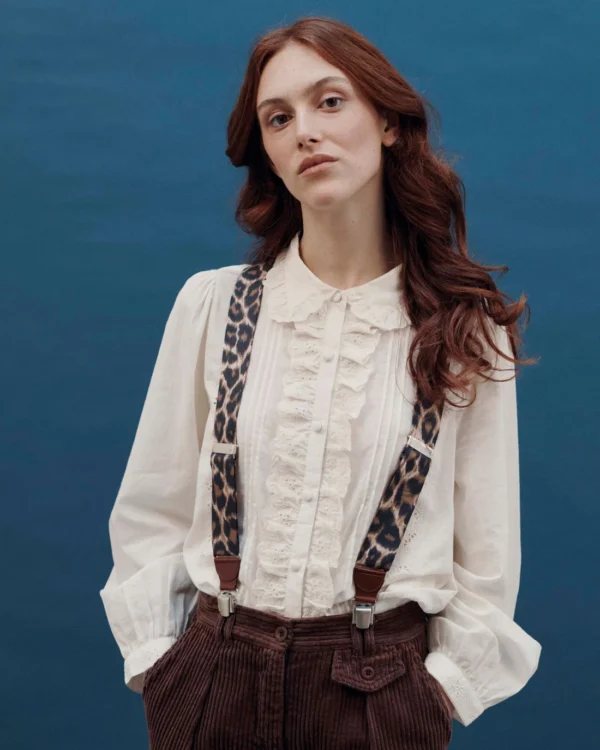 Blusa Charline volantes bordado creme - Imagen 2