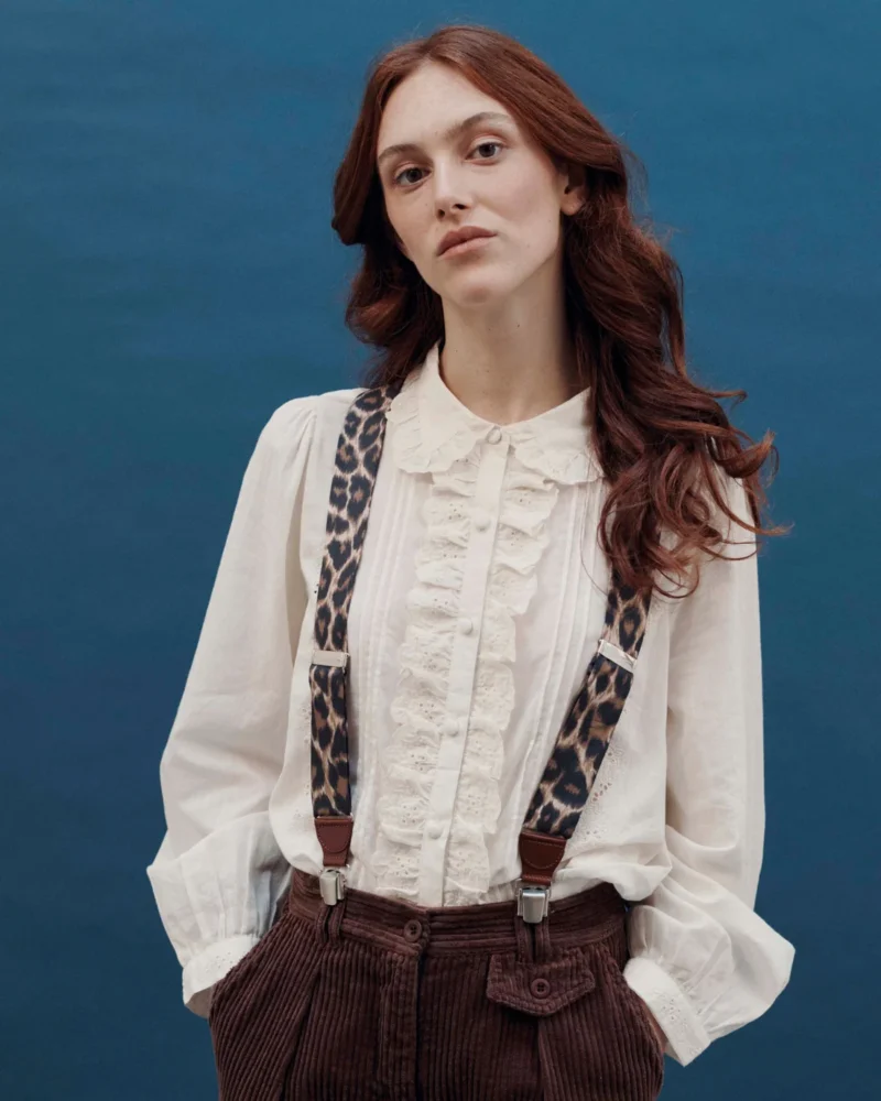 Blusa Charline volantes bordado creme - Imagen 2