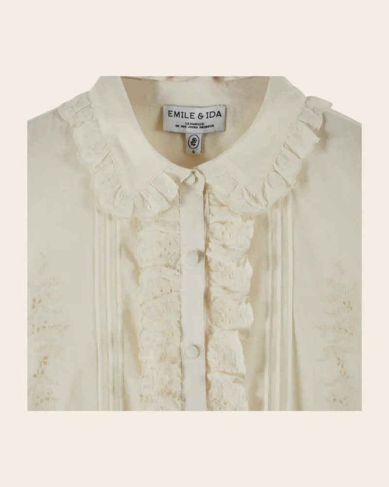Blusa Charline volantes bordado creme - Imagen 5