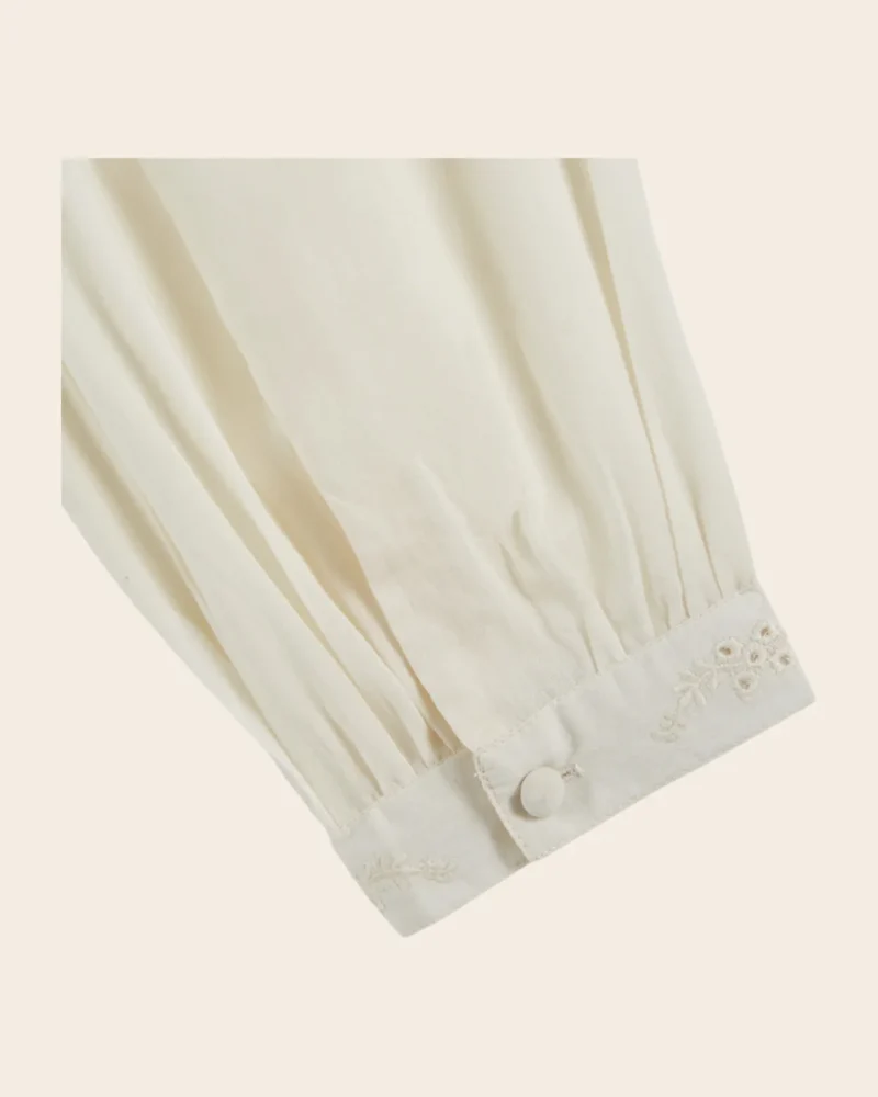 Blusa Charline volantes bordado creme - Imagen 7