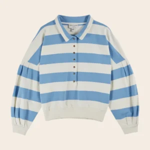 Sudadera Clement botones raya azul/crudo