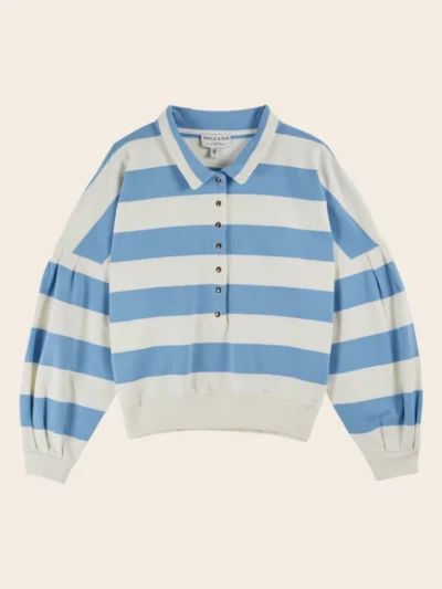 Sudadera Clement botones raya azul/crudo
