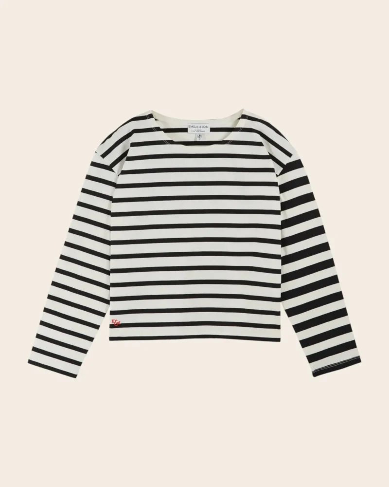 Camiseta Cybele rayas ecru/noir - Imagen 2