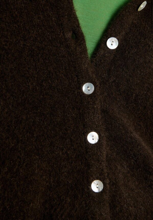 Chaqueta punto vitow botones cafe - Imagen 5