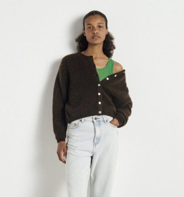 Chaqueta punto vitow botones cafe - Imagen 2