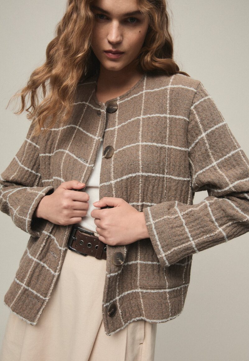 Chaqueta greta cuadros topo