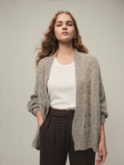 Chaqueta rosalba calados topo