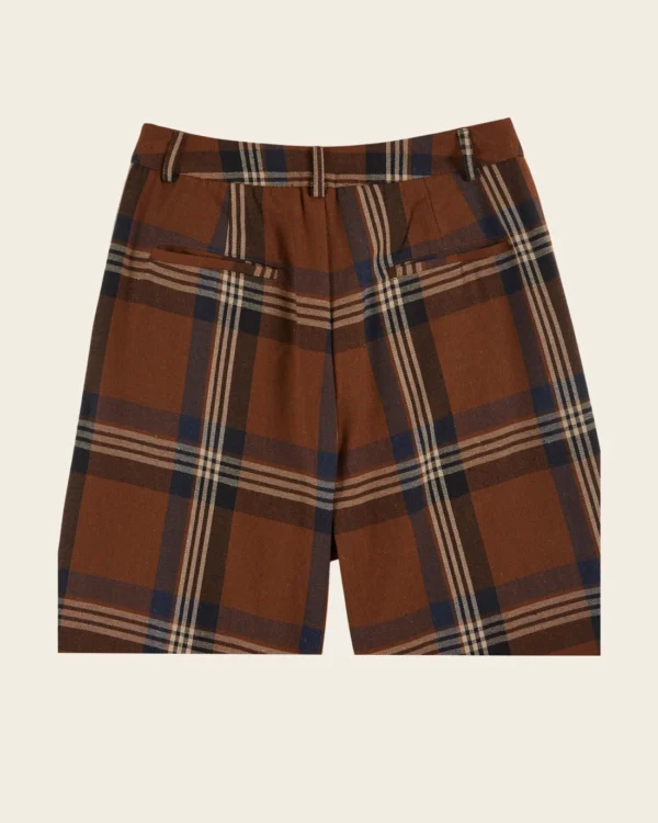 Pantalón ancho Come cuadros marrón - Imagen 5