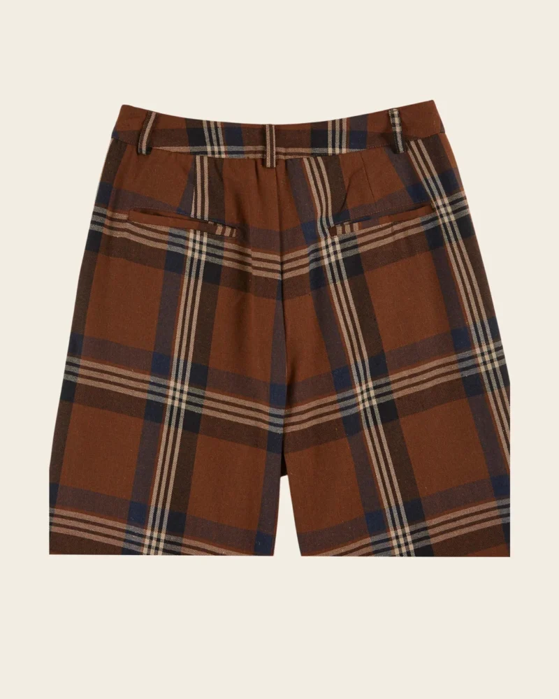Pantalón ancho Come cuadros marrón - Imagen 5