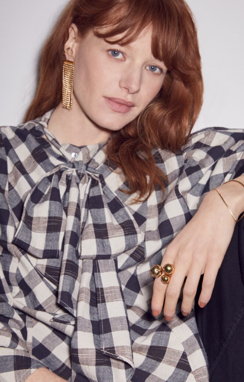 Blusa Charlotte lazo cuadros - Imagen 2