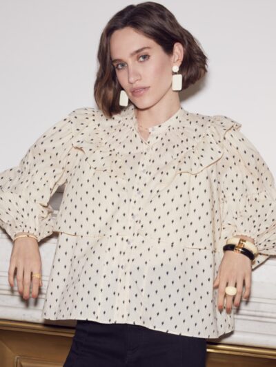 Blusa Juliette ecru/noir