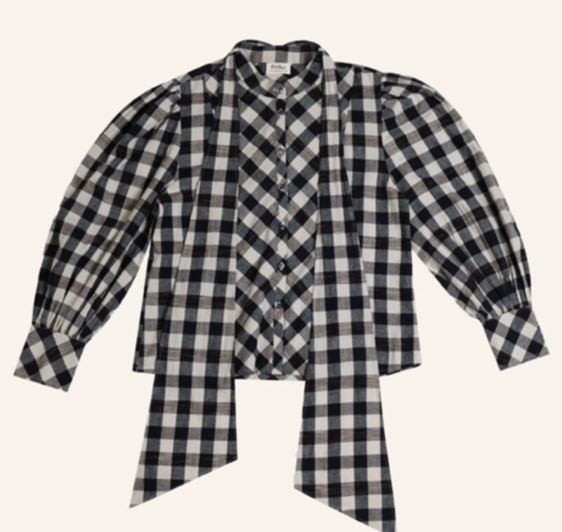 Blusa Charlotte lazo cuadros - Imagen 3